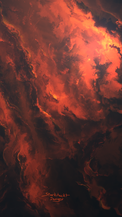Sci Fi Nebula, Orange (Color), Space, 1080x1920