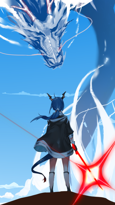 Video Game Arknights, Chen (Arknights), Dragon, 1080x1920