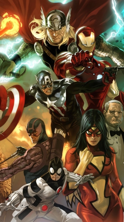 Comics The Avengers, Captain America, Thor, Hawkeye, 1080x1920