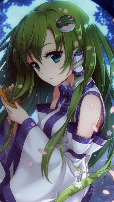 Anime Touhou, Sanae Kochiya, 1080x1920