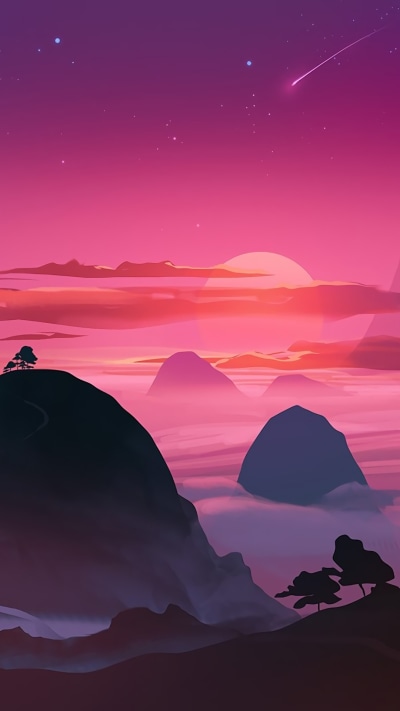 Artistic Sunset, Pink, 1080x1920