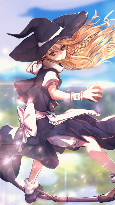 Anime Touhou, Marisa Kirisame, 1080x1920