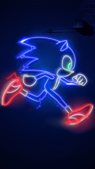 Movie Sonic the Hedgehog, Neon, 1080x1920