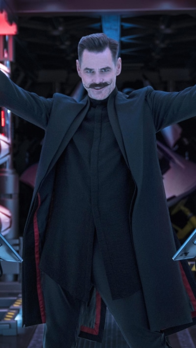 Movie Sonic the Hedgehog, Jim Carrey, Moustache, 1080x1920