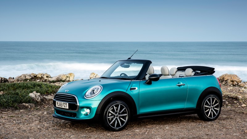 Mini Cooper Cabrio, cabriolet, blue
