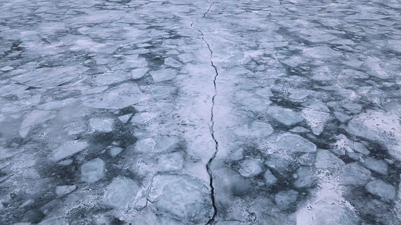 ice, cranny, ice floes, 4k