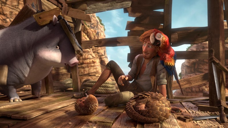 Robinson Crusoe, parrot, goat, Hedgehog, Best Animation Movies, cartoon
