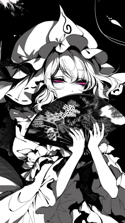 Anime Touhou, Yuyuko Saigyouji, 1080x1920