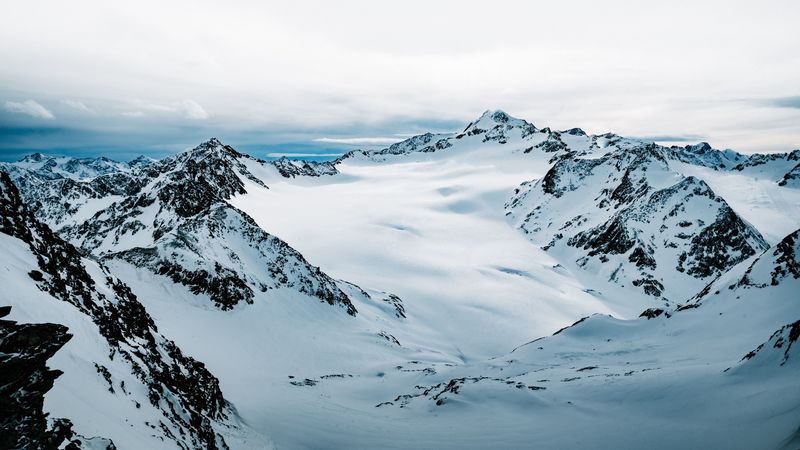 mountains, peak, snowy, snow, rocks, 4k