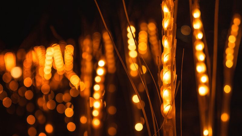 glare, garland, glow, lights, 4k