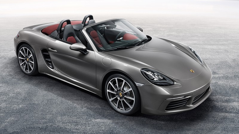 Porsche 718 Boxster, sports car, grey