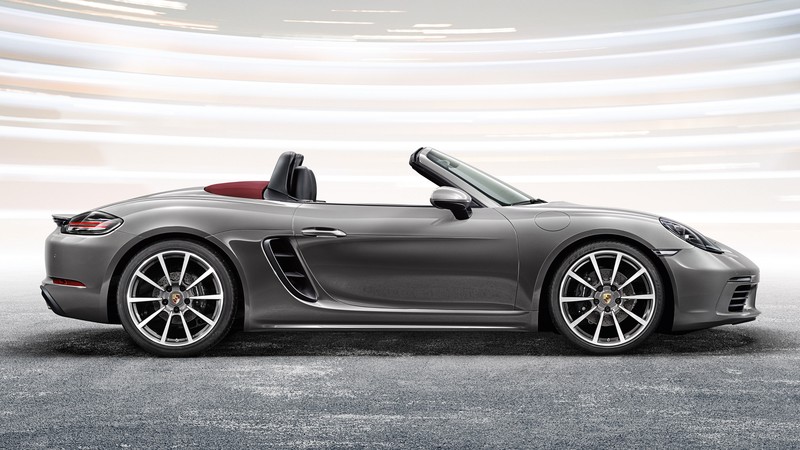 Porsche 718 Boxster, sports car, grey