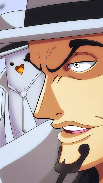 Anime One Piece, Rob Lucci, Hat, Pigeon, 1080x1920