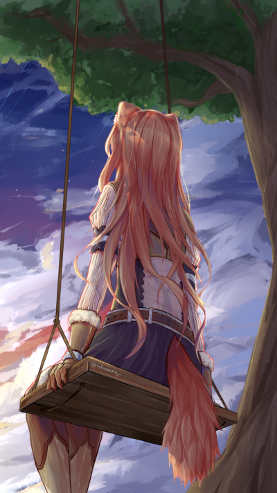 Anime The Rising of the Shield Hero, Sunset, Raphtalia (The Rising Of The Shield Hero), Tail, Brown Hair, 1080x1920