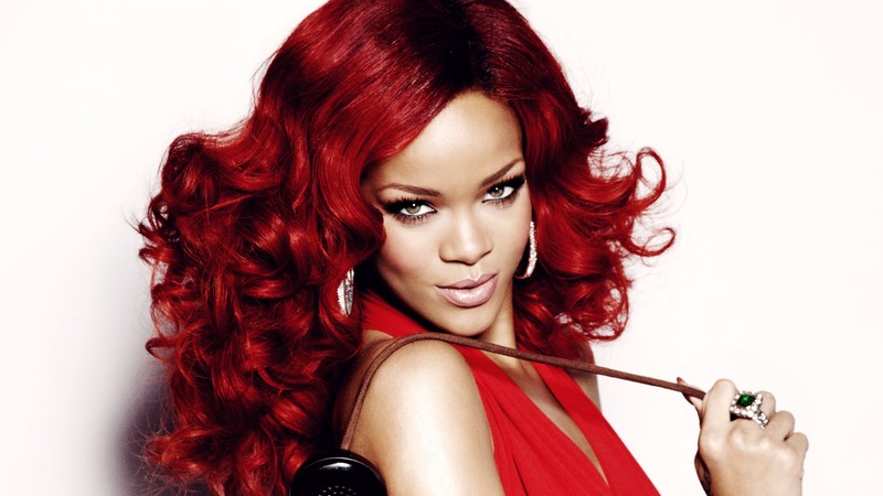 Rihanna, Most Popular Celebs in 2015, singer, music, actress, red hair, look