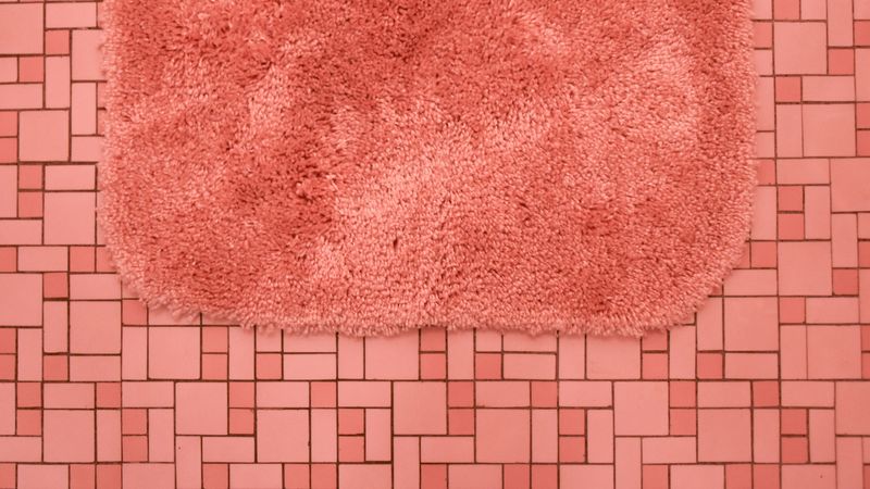 floor, pink, rug, tile, 4k