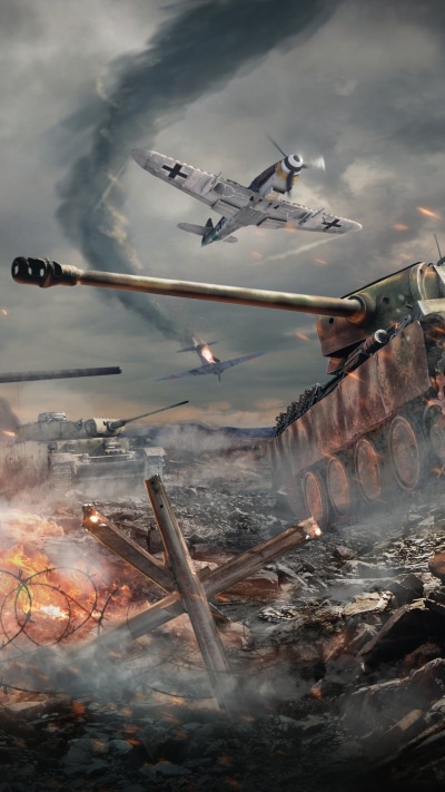 Video Game War Thunder, Aircraft, Battle, Tank, Warplane, 1080x1920