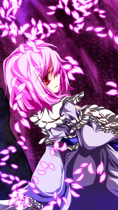 Anime Touhou, Yuyuko Saigyouji, 1080x1920