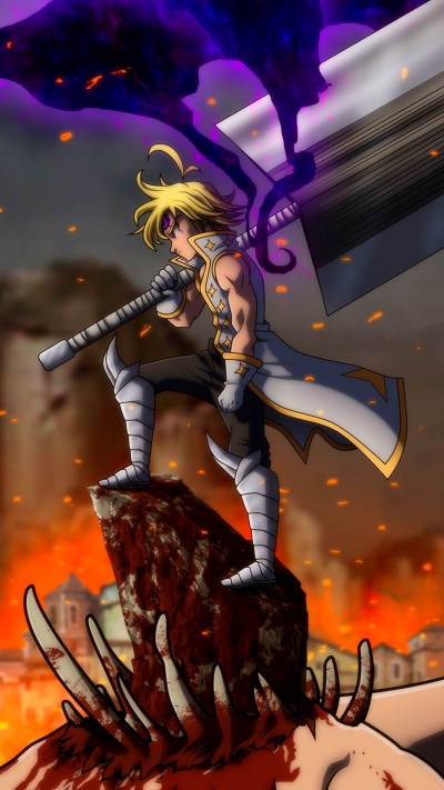 Anime The Seven Deadly Sins, Meliodas (The Seven Deadly Sins), Demon King (The Seven Deadly Sins), 1080x1920