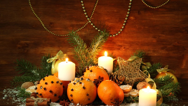 Christmas, New Year, candle, star, decorations, balls