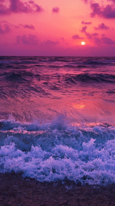 Earth Sunset, Ocean, Purple, Seascape, 1080x1920