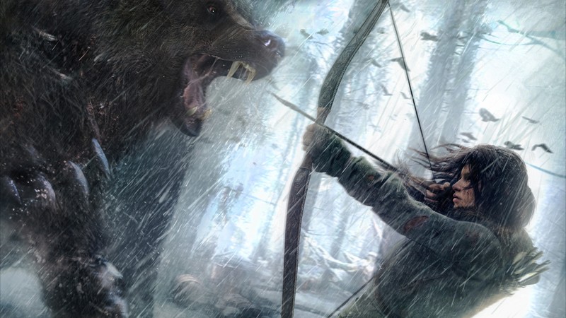 Rise of the Tomb Raider, Lara Croft, game, bow, ice, art, Best Games, sci-fi, PC, PS4, Xbox One