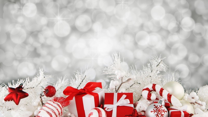 Christmas, New Year, gist, box, star, decorations, white