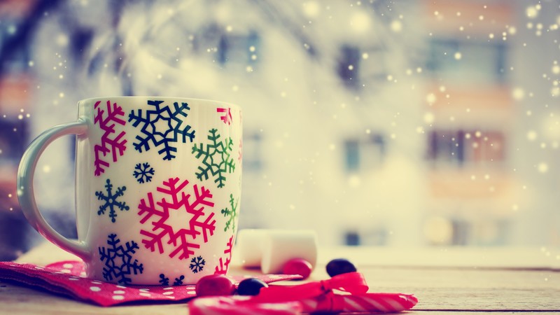 Christmas, cup, tea, winter