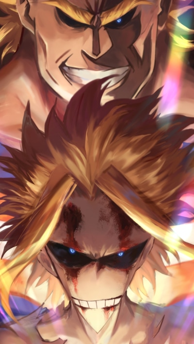 Anime My Hero Academia, Smile, Blue Eyes, Blonde, Toshinori Yagi, All Might, 1080x1920
