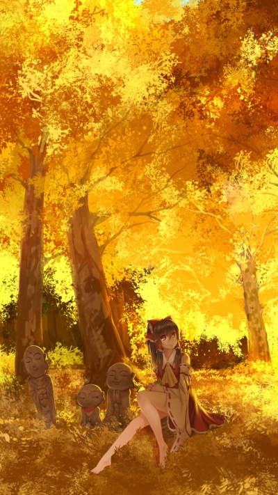 Anime Touhou, Reimu Hakurei, 1080x1920