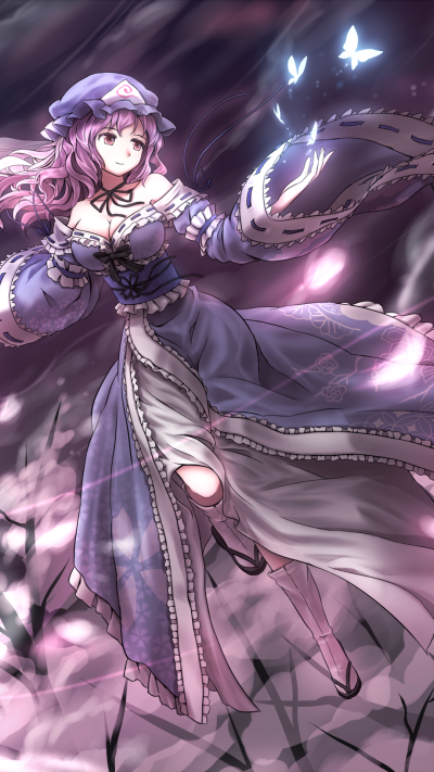 Anime Touhou, Yuyuko Saigyouji, 1080x1920