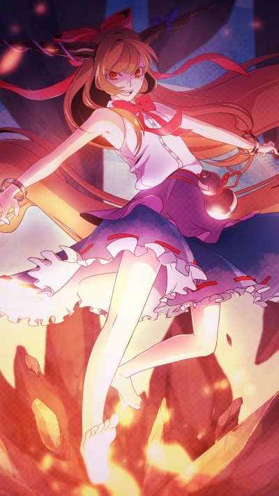 Anime Touhou, Suika Ibuki, 1080x1920