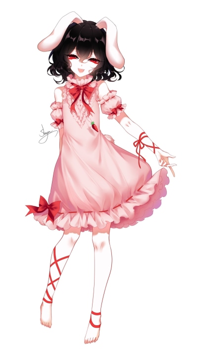 Anime Touhou, Tewi Inaba, 1080x1920
