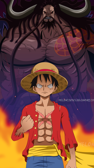 Anime One Piece, Kaido (One Piece), Monkey D. Luffy, 1080x1920