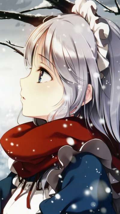 Anime Touhou, Sakuya Izayoi, White Hair, 1080x1920