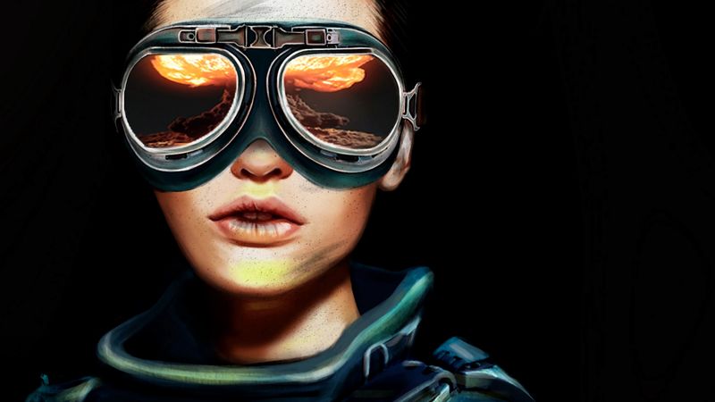 glasses, portrait, aviator, reflection, 4k