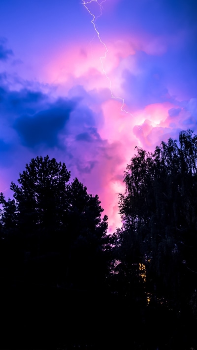 Earth Sunset, Earth, Night, Pink, Lightning, Cloud, 1080x1920