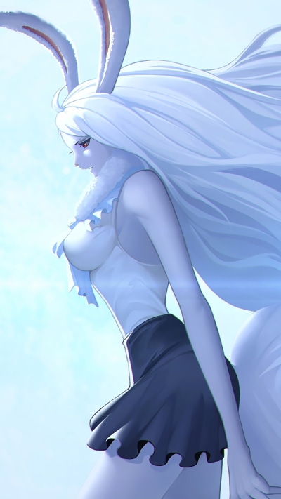Anime One Piece, White Hair, Carrot (One Piece), Bunny Ears, Long Hair, 1080x1920