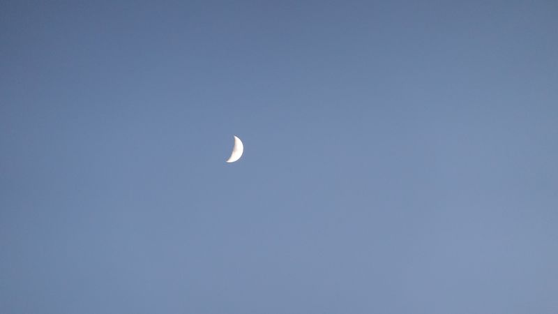 month, sky, evening, minimalism, 4k