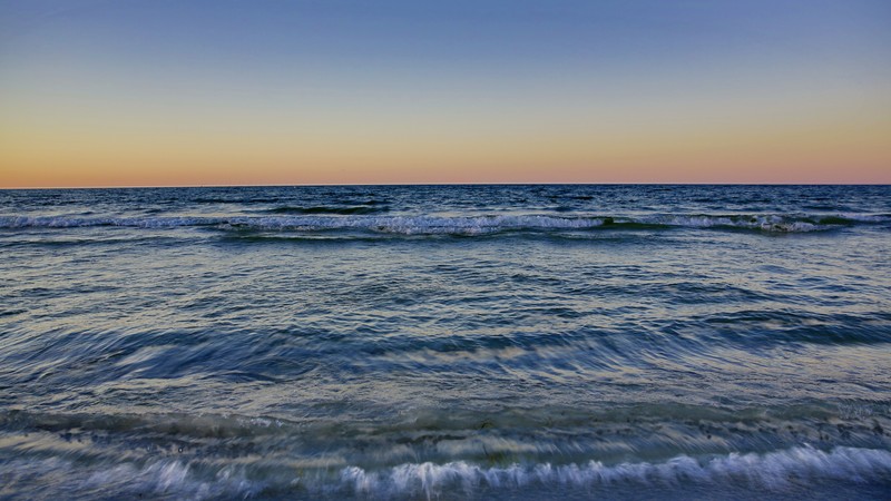 Baltic Sea, 4k, Ostsee, sunset, waves
