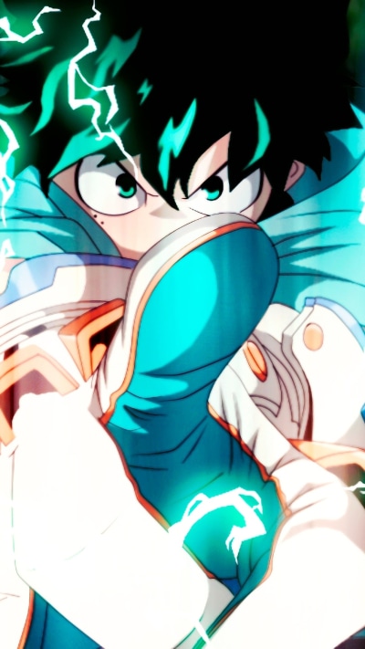 Anime My Hero Academia, Izuku Midoriya, Green Eyes, Green Hair, 1080x1920