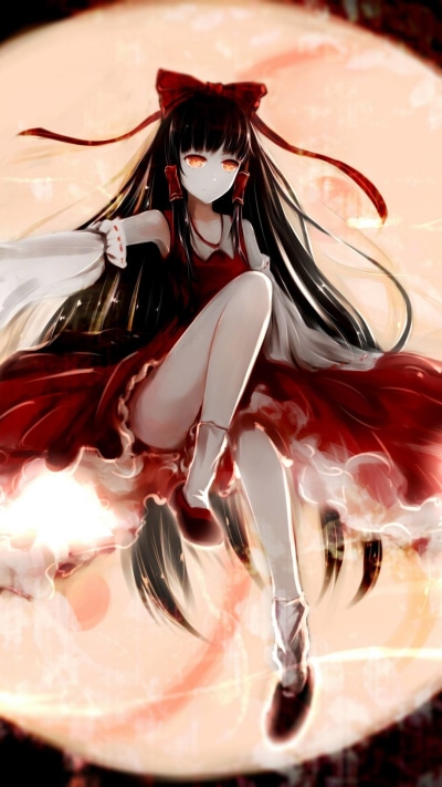 Anime Touhou, Reimu Hakurei, 1080x1920