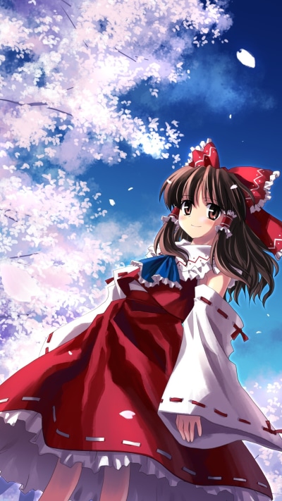 Anime Touhou, Reimu Hakurei, 1080x1920