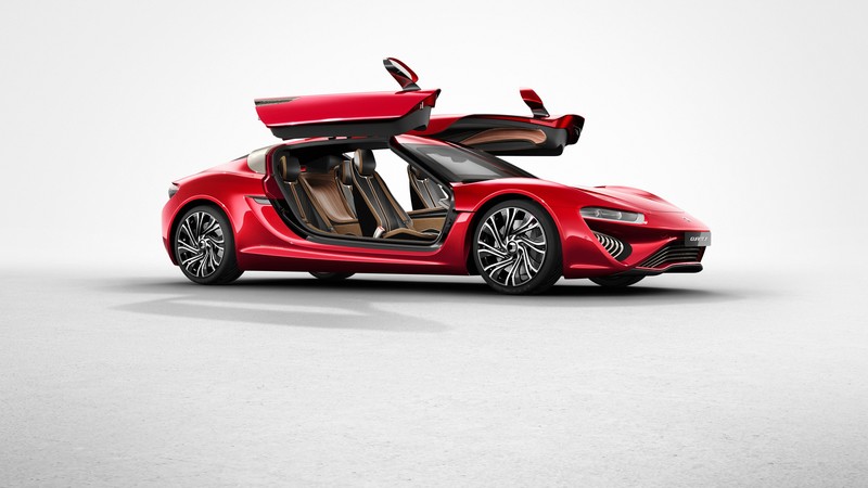 NanoFlowcell QUANT F, concept, hybrid, hatchback, red