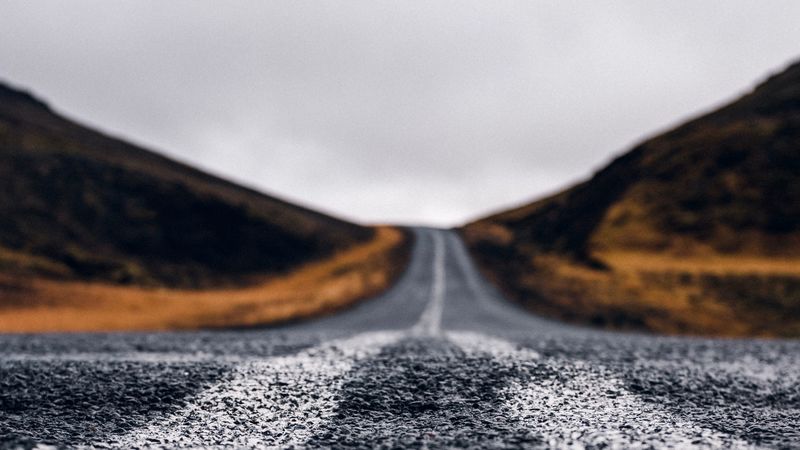 road, distance, marking, blur, 4k