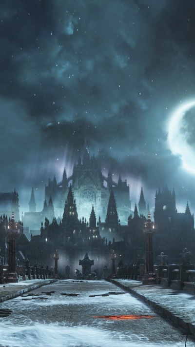 Video Game Dark Souls III, Night, Sky, Bridge, 1080x1920