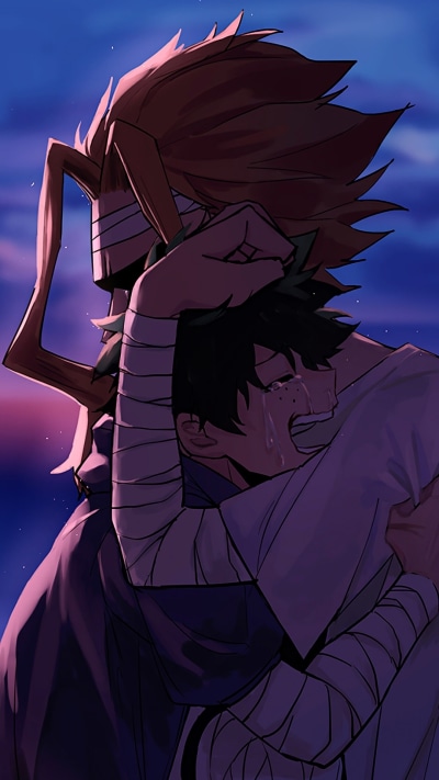 Anime My Hero Academia, Toshinori Yagi, All Might, Izuku Midoriya, 1080x1920