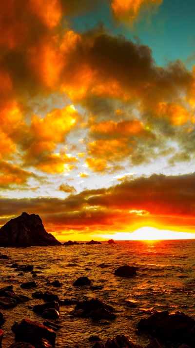Earth Sunset, Cloud, Horizon, Earth, Orange (Color), Ocean, 1080x1920