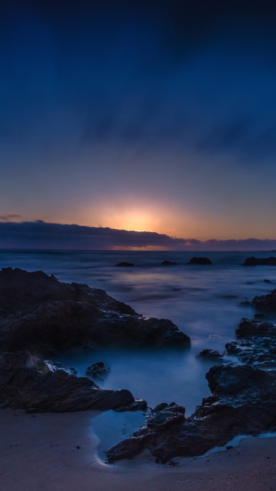 Earth Sunset, Earth, Horizon, Ocean, Sea, Blue, 1080x1920