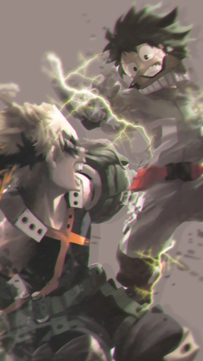 Anime My Hero Academia, Katsuki Bakugou, Izuku Midoriya, 1080x1920